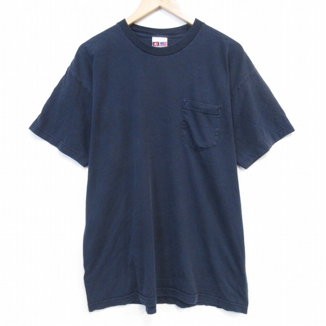 00s 半袖Tシャツ 胸ポケット付き ブラック メンズXL相当 | 古着