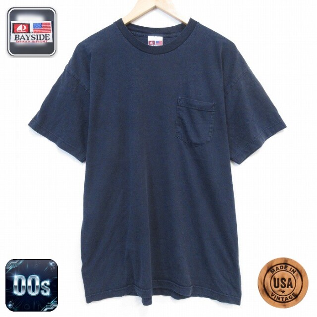00s 半袖Tシャツ 胸ポケット付き ブラック メンズXL相当 | 古着