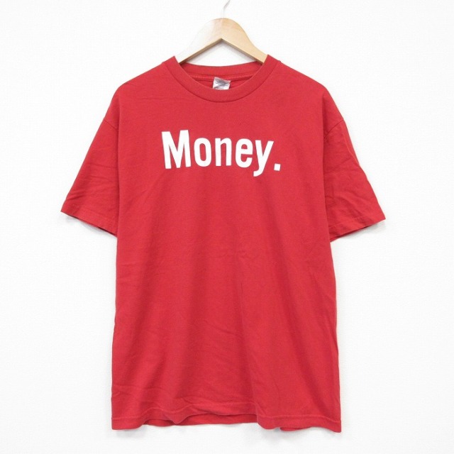 00s 半袖Tシャツ マネー レッド メンズL相当 | 古着