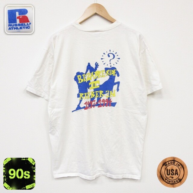 ラッセル 90s 半袖Tシャツ 犬 ホワイト メンズXL相当 | 古着