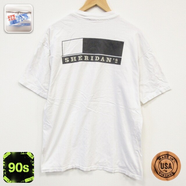 ヘインズ 90s 半袖Tシャツ SHERIDANS ホワイト メンズXL相当 | 古着