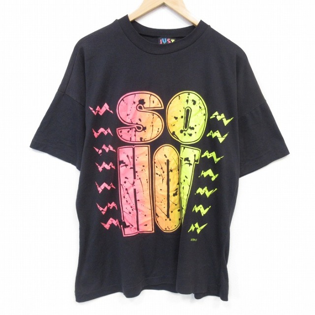 90s 半袖Tシャツ SO HOT ブラック メンズXL相当 | 古着