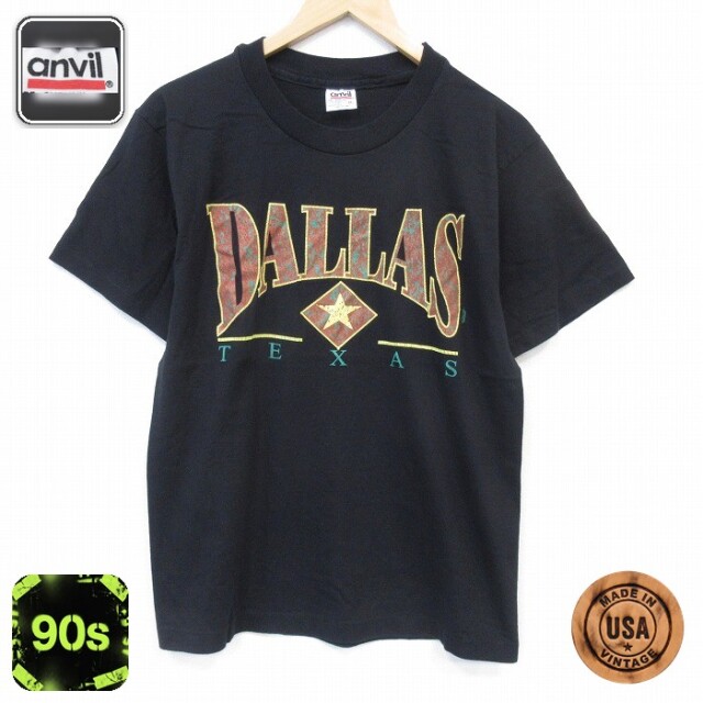 半袖Tシャツ ダラス ブラック メンズM相当 | 古着