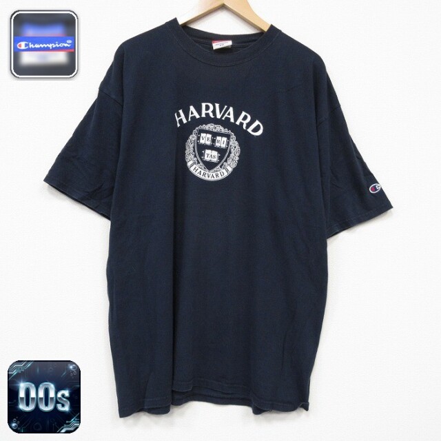 チャンピオン 00s 半袖Tシャツ ハーバード ネイビー メンズXL相当 | 古着