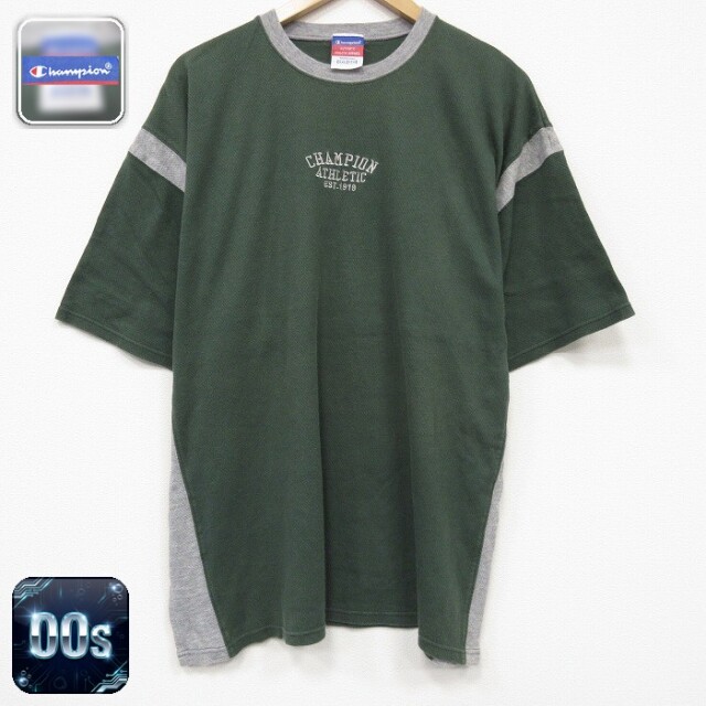 チャンピオン 00s 半袖Tシャツ ワンポイントロゴ グリーン メンズXL相当 | 古着