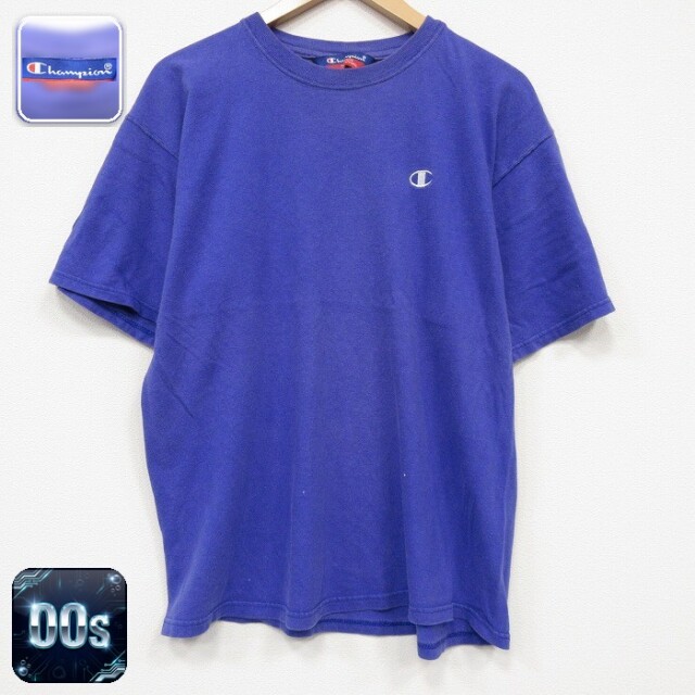 チャンピオン 00s 半袖Tシャツ ワンポイントロゴ パープル メンズL相当 | 古着