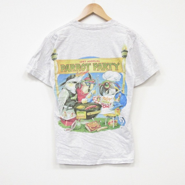 90s 半袖Tシャツ 鳥 グレー メンズM相当 | 古着