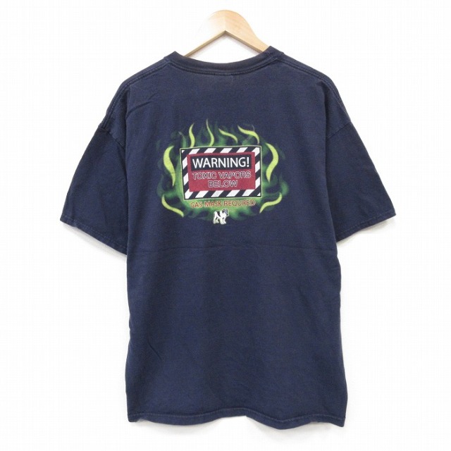 ビッグドッグス 00s 半袖Tシャツ WARNING ネイビー メンズXL相当 | 古着