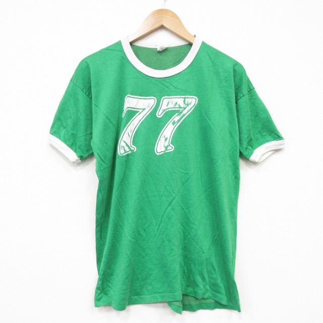 70s 半袖Tシャツ グリーン メンズL相当 | 古着