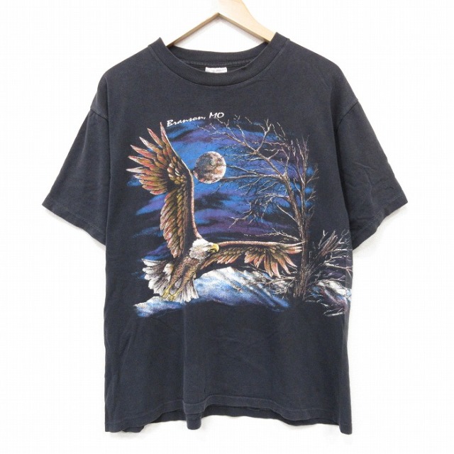 90s 半袖Tシャツ 鳥 ブラック メンズXL相当 | 古着
