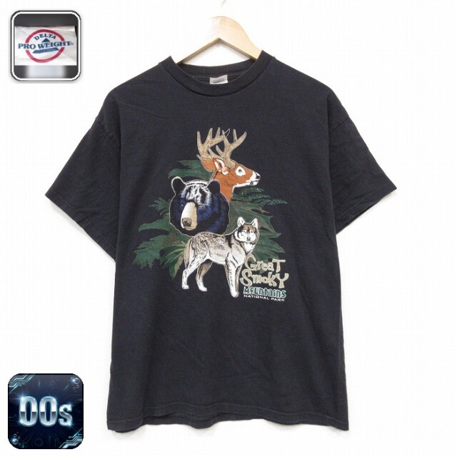 00s 半袖Tシャツ グレートスモーキ国立公園 ブラック メンズL相当 | 古着