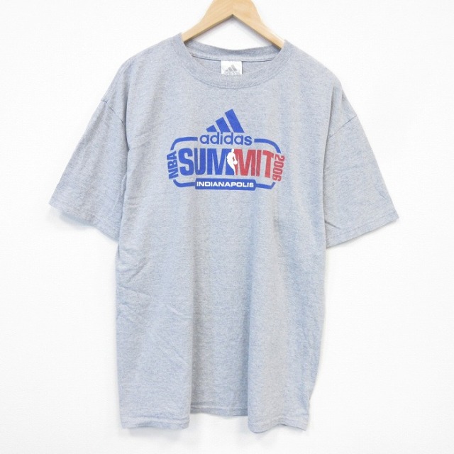 アディダス 00s 半袖Tシャツ NBAインディアナポリス グレー メンズXL相当 | 古着