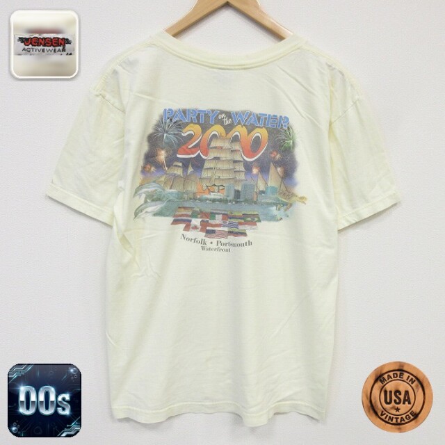 00s 半袖Tシャツ ヨット イエロー メンズL相当 | 古着