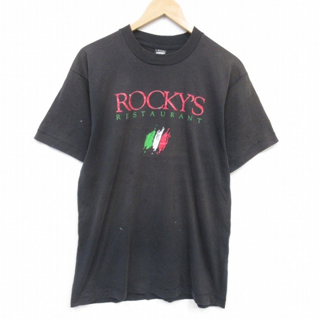 スクリーンスターズ 80s 半袖Tシャツ レストラン ブラック メンズL相当 | 古着