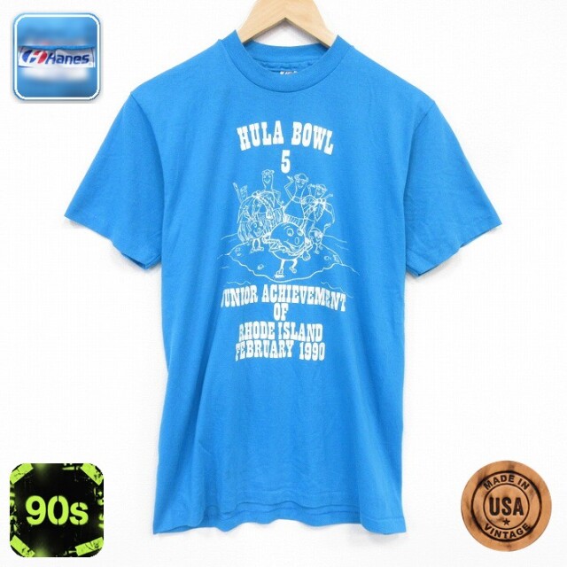 ヘインズ 90s 半袖Tシャツ ボウリング ライトブルー メンズM相当 | 古着