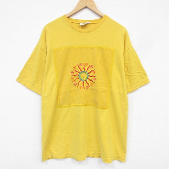 90s 半袖Tシャツ 太陽 イエロー メンズXL相当 | 古着