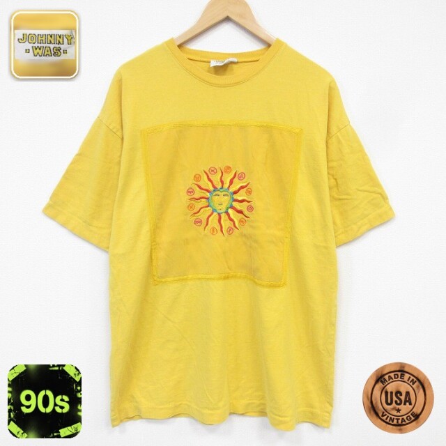 90s 半袖Tシャツ 太陽 イエロー メンズXL相当 | 古着