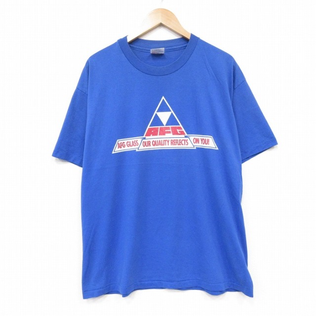 ヘインズ 90s 半袖Tシャツ AFG ブルー メンズXL相当 | 古着