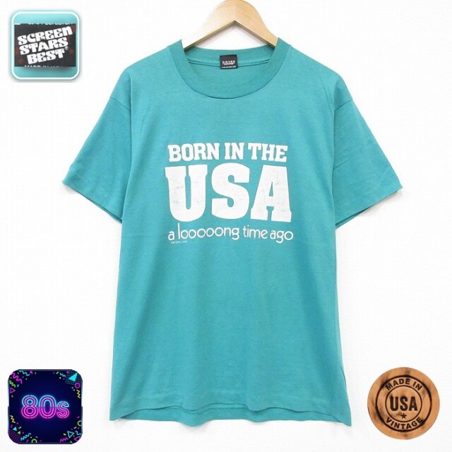 スクリーンスターズ 80s 半袖Tシャツ USAロゴ ライトブルー メンズL相当 | 古着