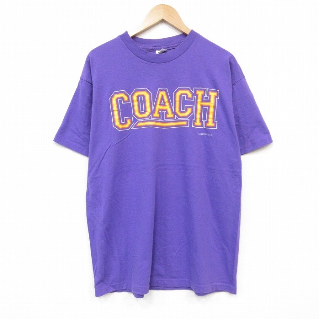90s 半袖Tシャツ パープル メンズL相当 | 古着