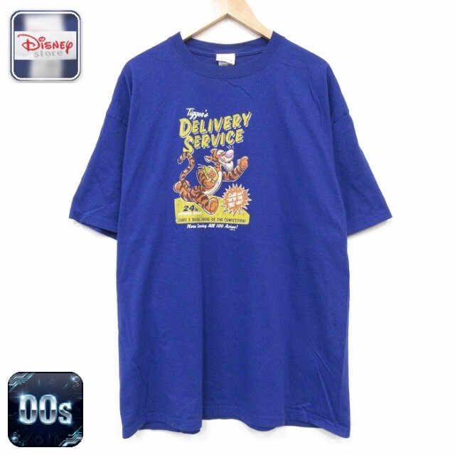 ディズニー 00s 半袖Tシャツ くまのプーさん ブルー メンズXL相当 | 古着