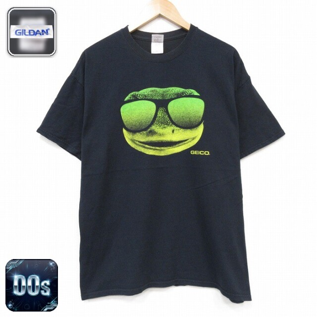 00s 半袖Tシャツ トカゲ ネイビー メンズXL相当 | 古着