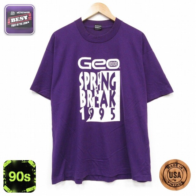 フルーツオブザルーム 90s 半袖Tシャツ スプリング パープル メンズXL相当 | 古着