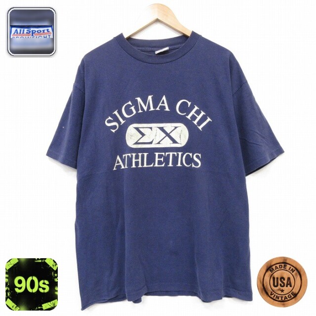 All Sport 90s 半袖Tシャツ シグマ ネイビー メンズXL相当 | 古着