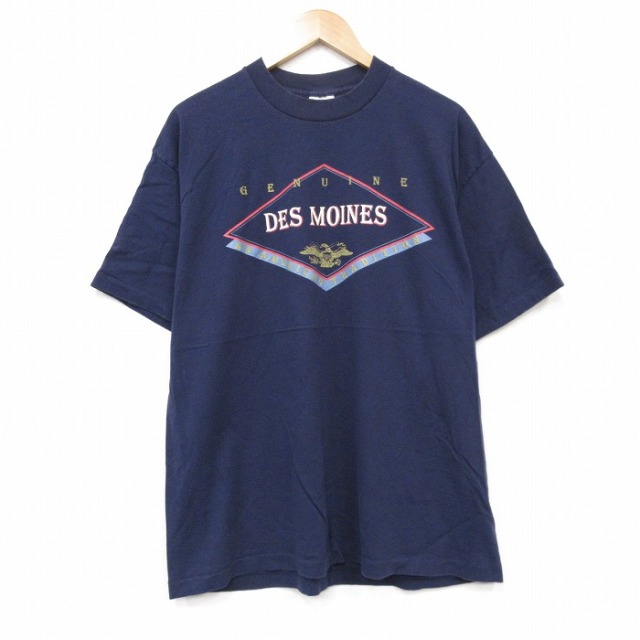 80s 半袖Tシャツ DES ネイビー メンズXL相当 | 古着