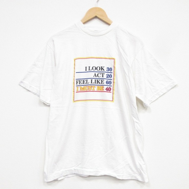 90s 半袖Tシャツ I LOCK ホワイト メンズL相当 | 古着