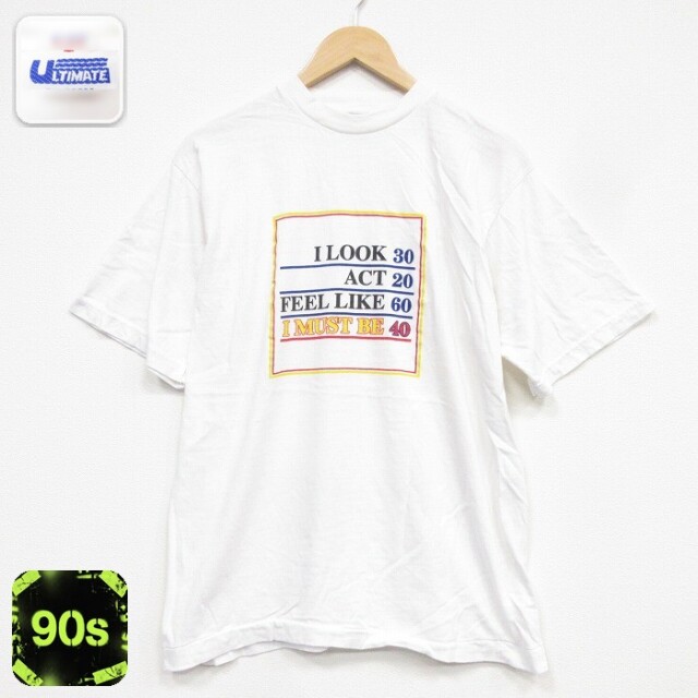 90s 半袖Tシャツ I LOCK ホワイト メンズL相当 | 古着