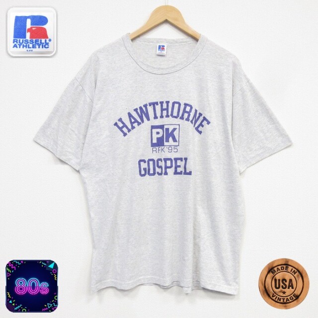 ラッセル 80s 半袖Tシャツ GOSPEL グレー メンズXL相当 | 古着