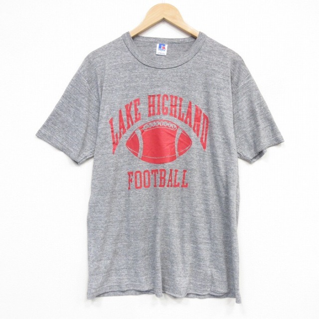 ラッセル 80s 半袖Tシャツ フットボール グレー メンズL相当 | 古着