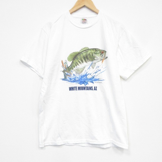 フルーツオブザルーム 00s 半袖Tシャツ 魚 ホワイト メンズL相当 | 古着