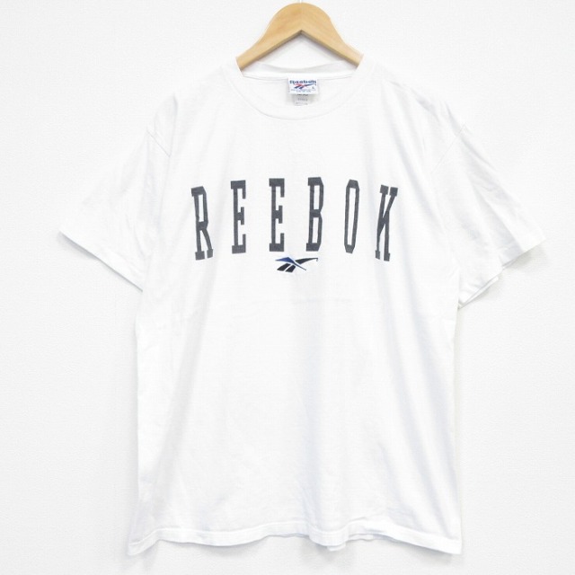 リーボック 90s 半袖Tシャツ ビッグロゴ ホワイト メンズXL相当 | 古着