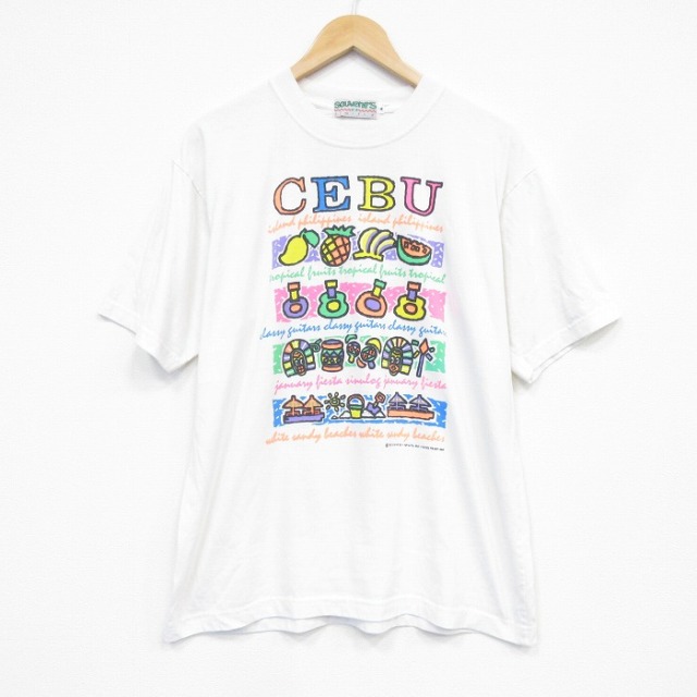 00s 半袖Tシャツ CEBU ホワイト メンズL相当 | 古着
