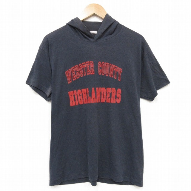 半袖Tシャツ WEBSTERプリント ブラック メンズM相当 | 古着