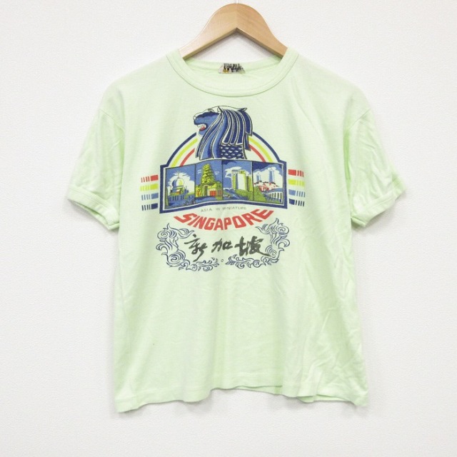 80s 半袖Tシャツ シンガポール グリーン メンズM相当 | 古着