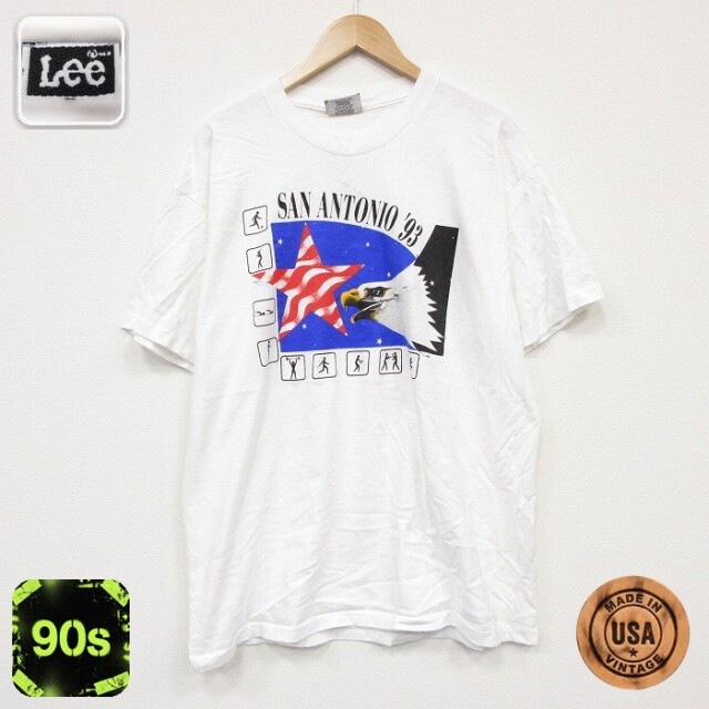リー 90s 半袖Tシャツ サンアントニオ ホワイト メンズXL相当 | 古着