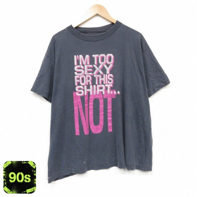 90s 半袖Tシャツ メッセージ グレー メンズXL相当 | 古着