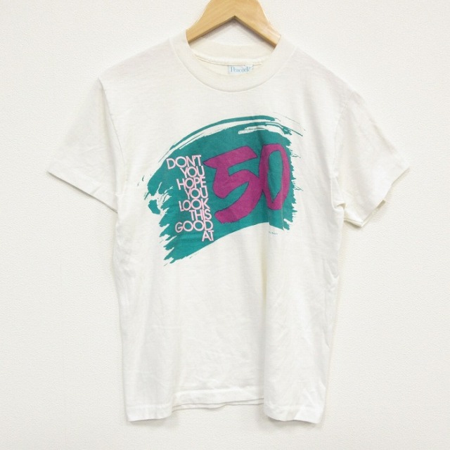 半袖Tシャツ 50 ホワイト メンズM相当 | 古着