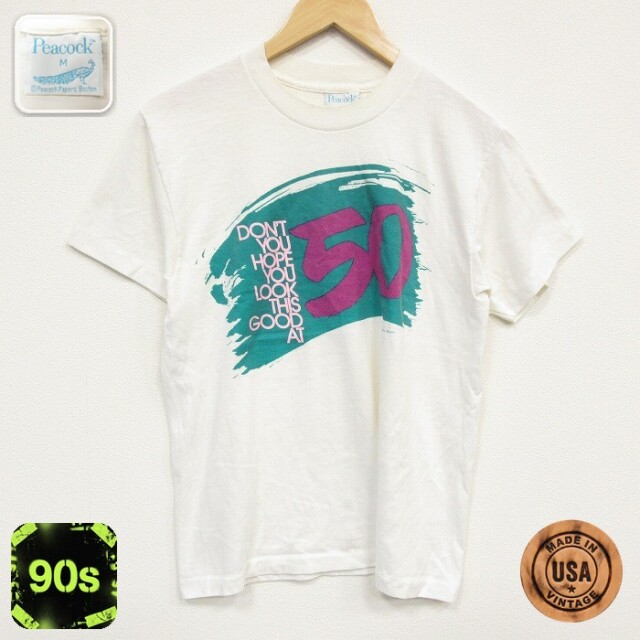 半袖Tシャツ 50 ホワイト メンズM相当 | 古着