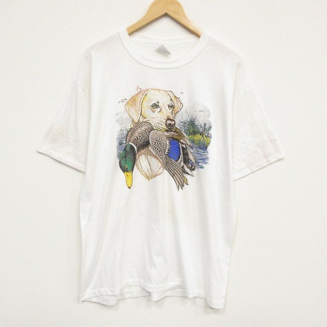 90s 半袖Tシャツ 犬 ホワイト メンズXL相当 | 古着