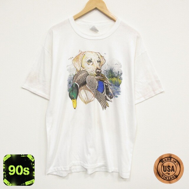 90s 半袖Tシャツ 犬 ホワイト メンズXL相当 | 古着
