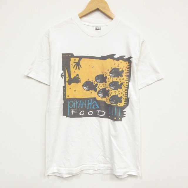 90s 半袖Tシャツ 魚 ホワイト メンズM相当 | 古着