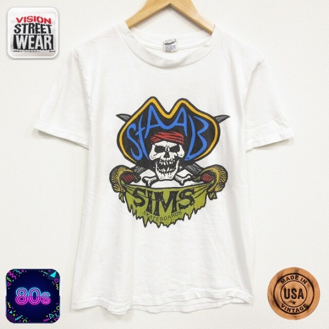 80s 半袖Tシャツ SIMS ホワイト メンズM相当 | 古着