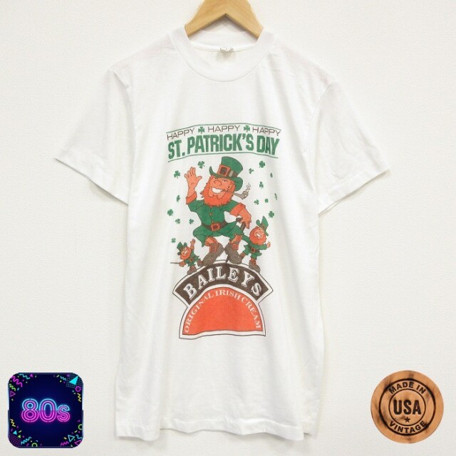 80s 半袖Tシャツ BAILEYS ホワイト メンズM相当 | 古着