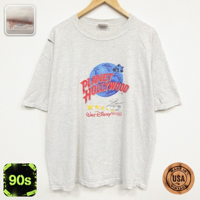 90s 半袖Tシャツ プラネットハリウッド グレー メンズXL相当 | 古着