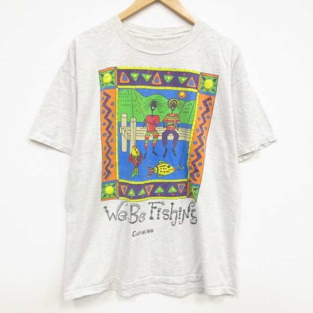 00s 半袖Tシャツ フィッシング グレー メンズXL相当 | 古着