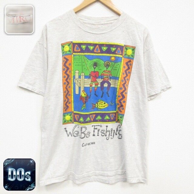 00s 半袖Tシャツ フィッシング グレー メンズXL相当 | 古着